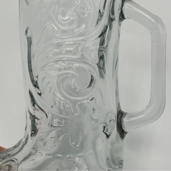Clear Glass Cowboy Boot Fancy Design Beer Mug Stein - Picture 9 of 11